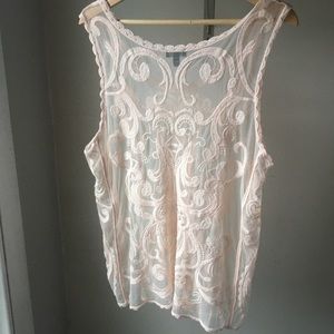 Express Sheer Lace Sleeveless Top Sz. L